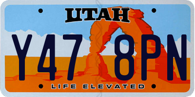 UT license plate Y478PN