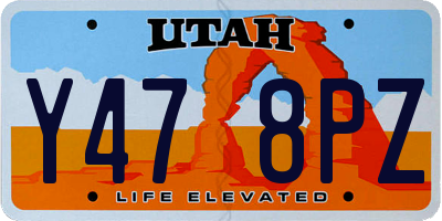 UT license plate Y478PZ