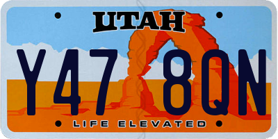 UT license plate Y478QN