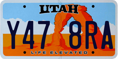 UT license plate Y478RA