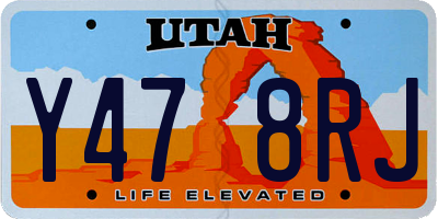 UT license plate Y478RJ