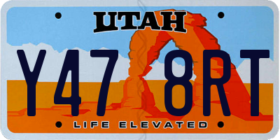 UT license plate Y478RT