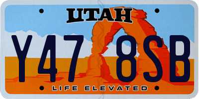 UT license plate Y478SB