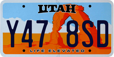 UT license plate Y478SD