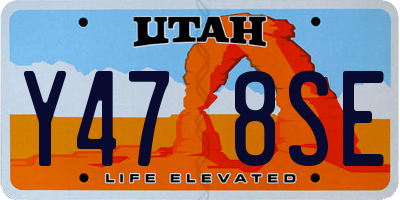 UT license plate Y478SE