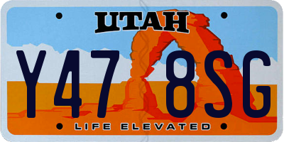 UT license plate Y478SG