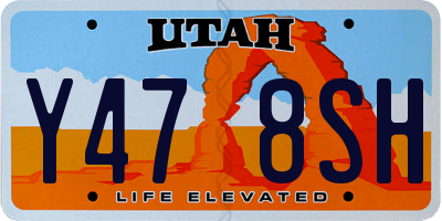 UT license plate Y478SH