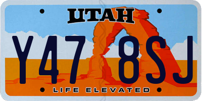 UT license plate Y478SJ