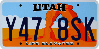 UT license plate Y478SK