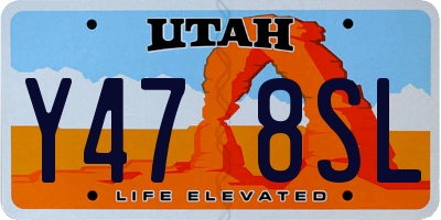 UT license plate Y478SL