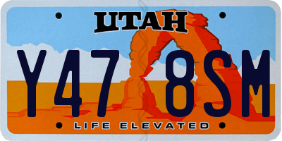 UT license plate Y478SM