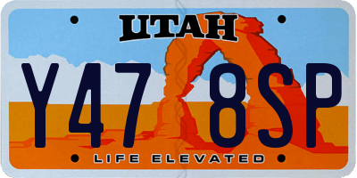 UT license plate Y478SP