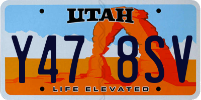 UT license plate Y478SV
