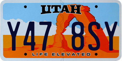 UT license plate Y478SY