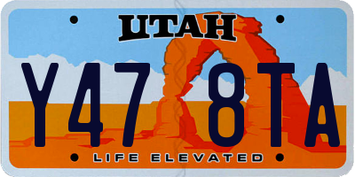 UT license plate Y478TA