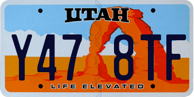UT license plate Y478TF