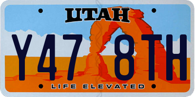 UT license plate Y478TH