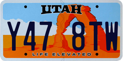 UT license plate Y478TW