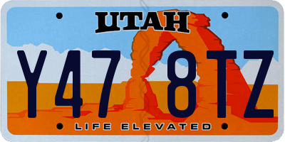 UT license plate Y478TZ