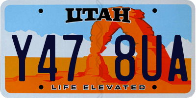 UT license plate Y478UA