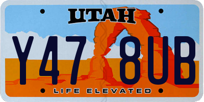 UT license plate Y478UB