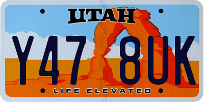 UT license plate Y478UK