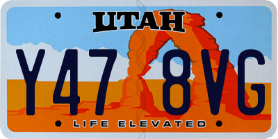 UT license plate Y478VG
