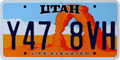 UT license plate Y478VH