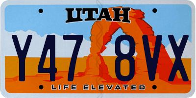 UT license plate Y478VX