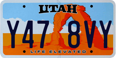 UT license plate Y478VY