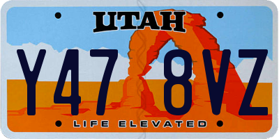 UT license plate Y478VZ
