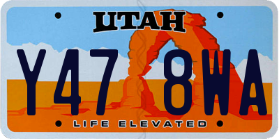 UT license plate Y478WA