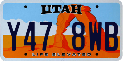 UT license plate Y478WB