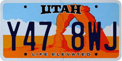 UT license plate Y478WJ