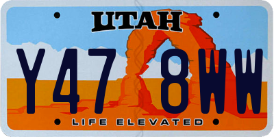 UT license plate Y478WW