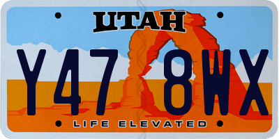 UT license plate Y478WX