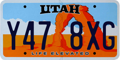 UT license plate Y478XG