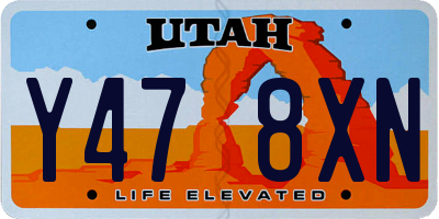 UT license plate Y478XN