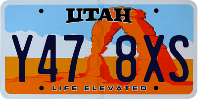 UT license plate Y478XS