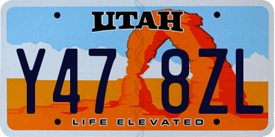 UT license plate Y478ZL