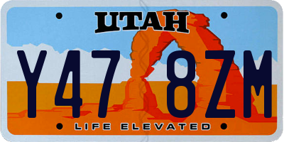 UT license plate Y478ZM