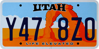 UT license plate Y478ZO