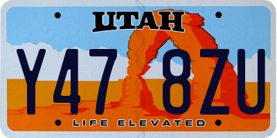 UT license plate Y478ZU