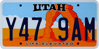 UT license plate Y479AM