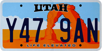 UT license plate Y479AN