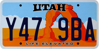 UT license plate Y479BA