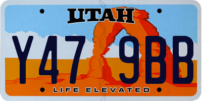 UT license plate Y479BB