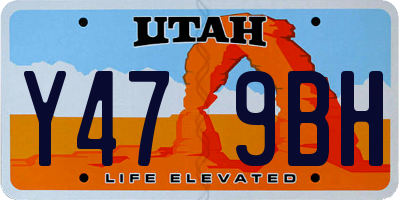 UT license plate Y479BH