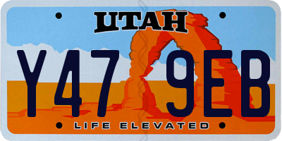 UT license plate Y479EB
