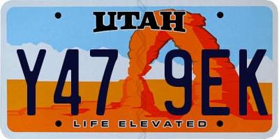 UT license plate Y479EK